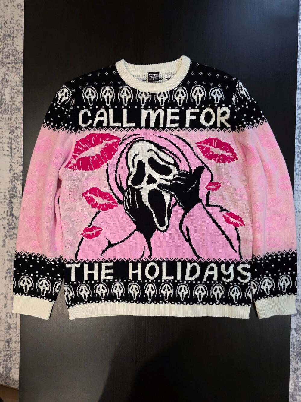Ghost Face 'Call Me For The Holidays' Ugly Christmas Sweater